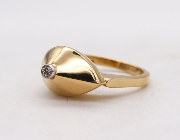 -Aletto Brothers Stackable Medium Pear Shaped Ring In 18Kt Yellow Gold With Diamond