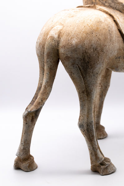 +China 618-907 AD Tang Dynasty Ancient Earthenware Sculpture Of A Walking Horse