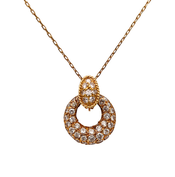 Van Cleef & Arpels 1975 Paris Convertible Necklace In 18Kt Gold With 2.88 Cts In Diamonds