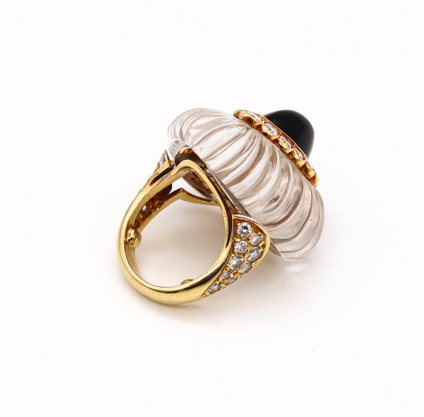*Boucheron 1970 Paris Cocktail Ring in 18 kt Yellow Gold with 2.36 Cts in Diamonds