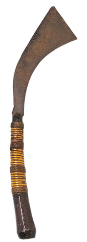 +Philippines 19th Century Panabas Iron Sword With Carved Wood And Rattan Handle