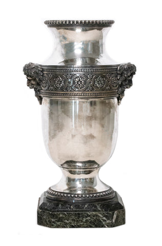 Ravinet Co Paris 1912 Louis XVI Neoclassical Urn Vase With Bacchus In 950 Silver