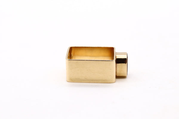 DINH VAN FOR CARTIER 1970 PARIS 18 KT GOLD GEOMETRIC RING WITH PALISANDER WOOD