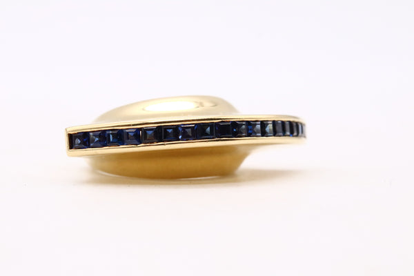 *Paloma Picasso for Tiffany & Co Mohawk ring in 18kt gold with 1.08 Cts of blue Sapphires