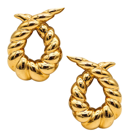 Verdura Milan 1952 Iconic Twisted Horns Clips On Earrings In Solid 18Kt Yellow Gold