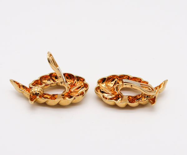 Verdura Milan 1952 Iconic Twisted Horns Clips On Earrings In Solid 18Kt Yellow Gold