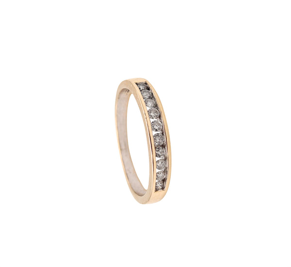 Classic Half Eternity Ring In 18Kt Yellow Gold With Round Diamonds