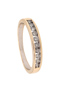 Classic Half Eternity Ring In 18Kt Yellow Gold With Round Diamonds