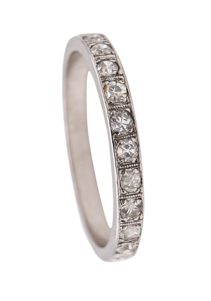Art Deco 1930 Half Eternity Ring In Platinum With 10 Round Diamonds