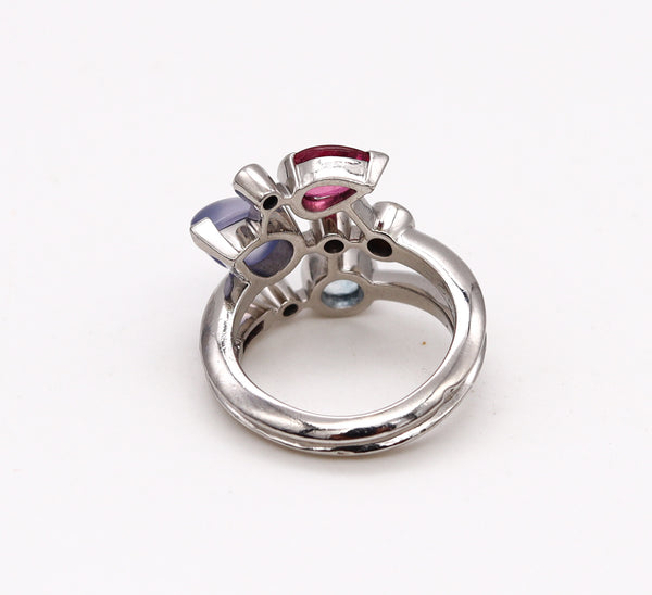 *Cartier Paris Meli-Melo Cocktail Ring in Platinum with 3.75 Cts in Gemstones