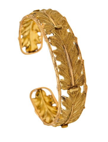 -Mario Buccellati 1970 Milano Bracelet With Organic Leaves Motifs In 18Kt Yellow Gold
