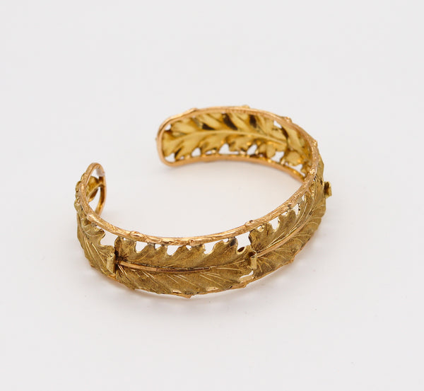 -Mario Buccellati 1970 Milano Bracelet With Organic Leaves Motifs In 18Kt Yellow Gold