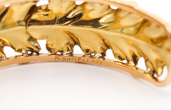 -Mario Buccellati 1970 Milano Bracelet With Organic Leaves Motifs In 18Kt Yellow Gold