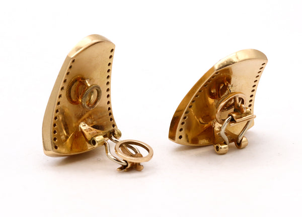 Paul Binder Swiss Clips-Earrings In 18Kt Yellow Gold With Ebony Wood And 2.04 Cts In Diamonds