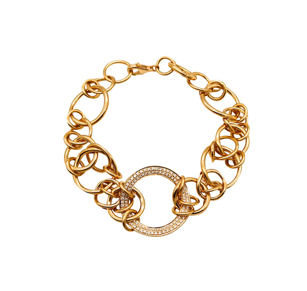 *Di MoDoLo Flexible Links Bracelet in 18 kt Yellow Gold with 1.08 Cts in Diamonds
