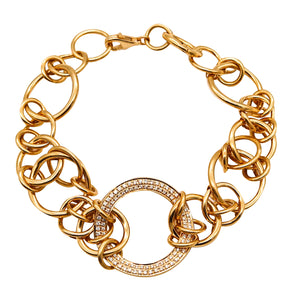 *Di MoDoLo Flexible Links Bracelet in 18 kt Yellow Gold with 1.08 Cts in Diamonds