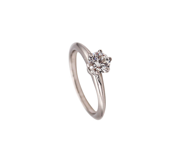 -Tiffany Co. Gia Certified Engagement Ring In Platinum With 0.45 Cts Diamond