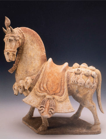 +China 549-577 AD Northern Qi Dynasty Ancient Caparisoned Horse In Earthenware Pottery