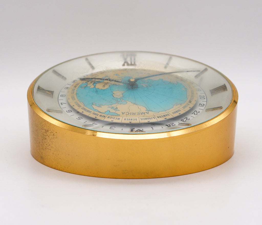 Imhof Switzerland 1960 World Timer 8 Days Desk Clock In Bronze With 24 –  Treasure Fine Jewelry