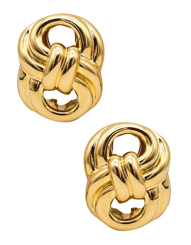 -Verdura Milan Infinity Knots Clips On Earrings In Solid 18Kt Yellow Gold