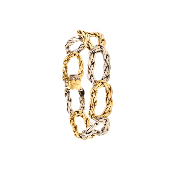 Cartier 1971 London Jacques Cartier Bracelet With Braided Links In 18Kt Yellow & White Gold