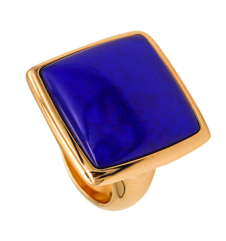 -Vhernier Milano Sculptural Cocktail Ring In 18Kt Yellow Gold With Lapis And Quartz