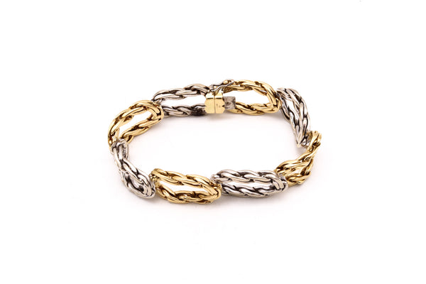 Cartier 1971 London Jacques Cartier Bracelet With Braided Links In 18Kt Yellow & White Gold