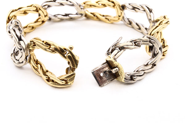 Cartier 1971 London Jacques Cartier Bracelet With Braided Links In 18Kt Yellow & White Gold