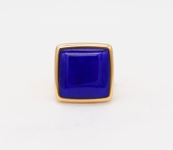 -Vhernier Milano Sculptural Cocktail Ring In 18Kt Yellow Gold With Lapis And Quartz