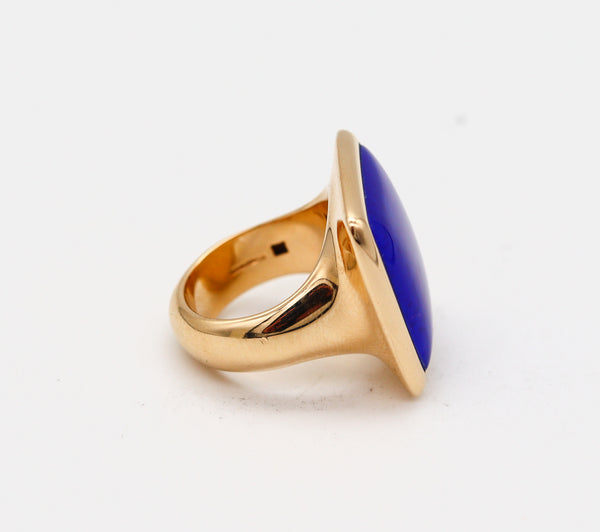 -Vhernier Milano Sculptural Cocktail Ring In 18Kt Yellow Gold With Lapis And Quartz