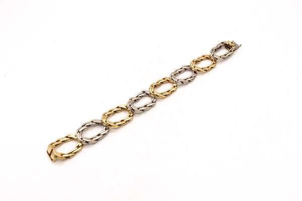 Cartier 1971 London Jacques Cartier Bracelet With Braided Links In 18Kt Yellow & White Gold