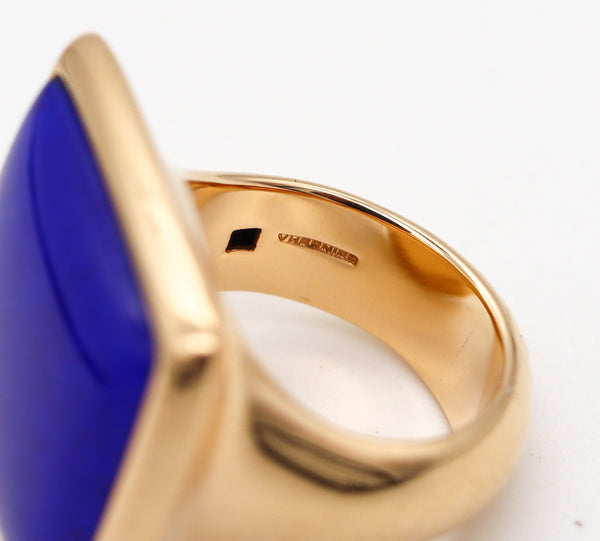 -Vhernier Milano Sculptural Cocktail Ring In 18Kt Yellow Gold With Lapis And Quartz