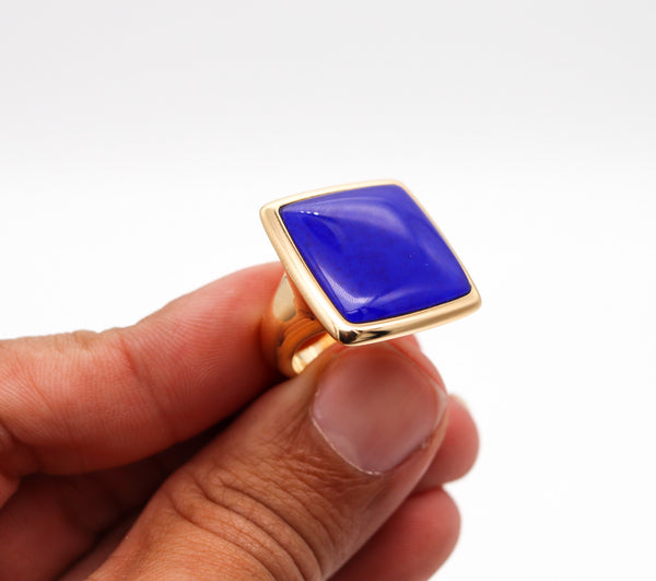 -Vhernier Milano Sculptural Cocktail Ring In 18Kt Yellow Gold With Lapis And Quartz