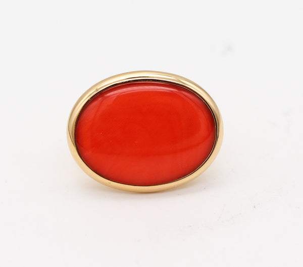 -Vhernier Milano Sculptural Cocktail Ring In 18Kt Yellow Gold With Coral And Quartz