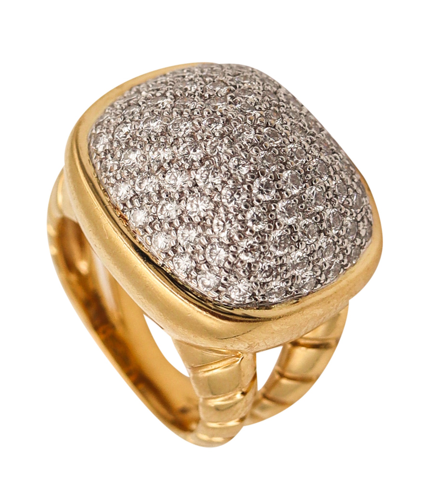 -Marina B. Milano Tiguella Pave Cocktail Ring In 18Kt Yellow Gold With 2.55 Ctw Diamonds