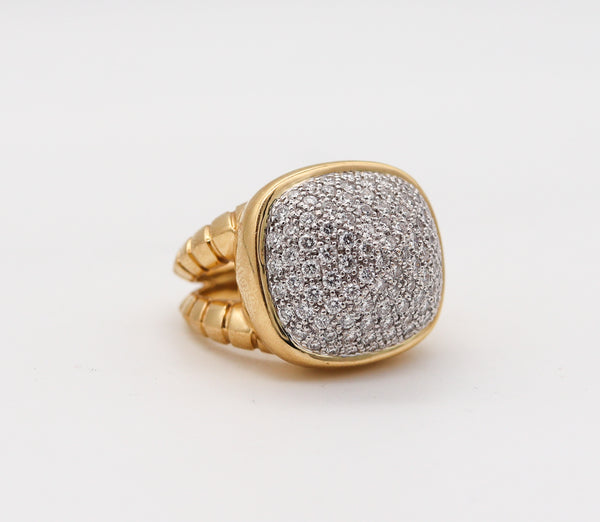 -Marina B. Milano Tiguella Pave Cocktail Ring In 18Kt Yellow Gold With 2.55 Ctw Diamonds