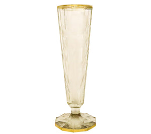 Moser 1900 Czech Bohemian Art Nouveau Tall Etched Glass Vase With 24Kt Gilding