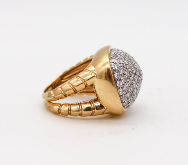 -Marina B. Milano Tiguella Pave Cocktail Ring In 18Kt Yellow Gold With 2.55 Ctw Diamonds