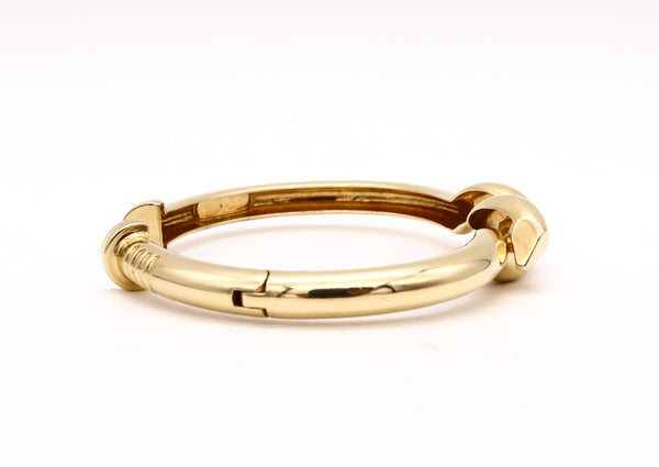 *David Webb New York 18 kt yellow gold double nails cuff bracelet