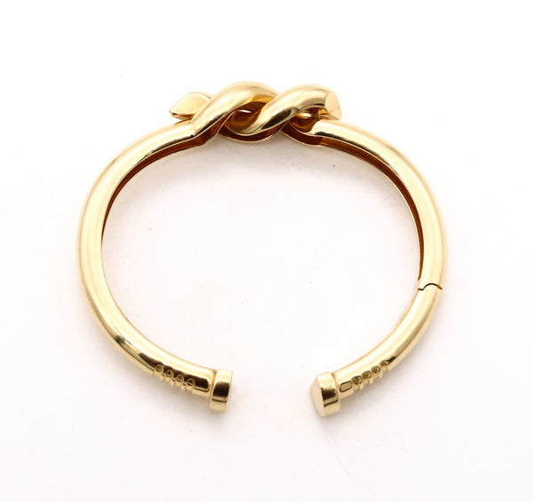 *David Webb New York 18 kt yellow gold double nails cuff bracelet