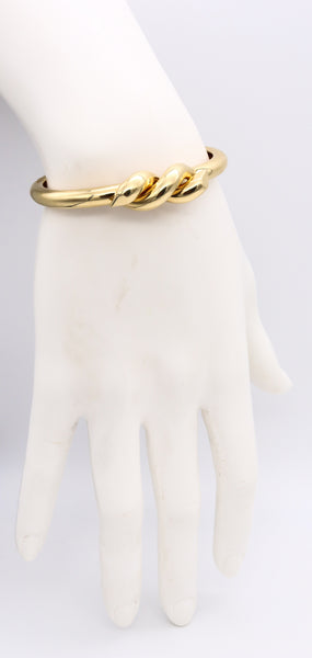 *David Webb New York 18 kt yellow gold double nails cuff bracelet