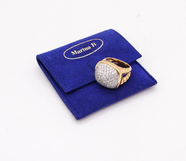 -Marina B. Milano Tiguella Pave Cocktail Ring In 18Kt Yellow Gold With 2.55 Ctw Diamonds