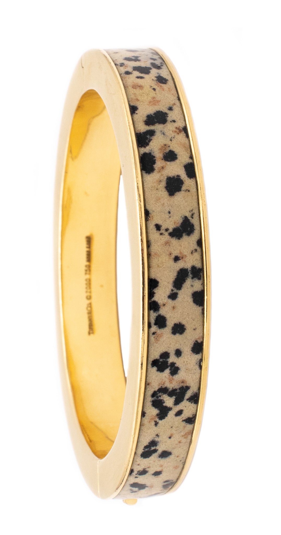 *Tiffany & Co. 2000 Hong Kong very rare bangle in 18 kt yellow gold with Dalmatian jasper