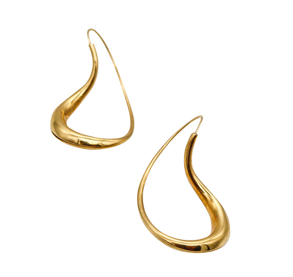 -Michael Good 1981 Aerodynamic Twisted Eight Ear Drops In 18Kt Yellow Gold