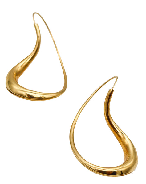 -Michael Good 1981 Aerodynamic Twisted Eight Ear Drops In 18Kt Yellow Gold