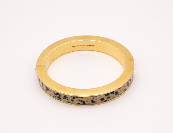 *Tiffany & Co. 2000 Hong Kong very rare bangle in 18 kt yellow gold with Dalmatian jasper