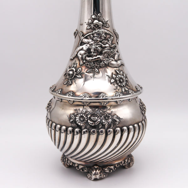 Tiffany Co 1900 Charles L Tiffany Edwardian Art Nouveau Trumpet Vase In 925 Sterling