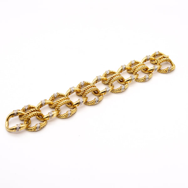 Van Cleef And Arpels 1960 NY Rope Links Bracelet In 18 Kt Gold With 1.78 Ctw Diamonds