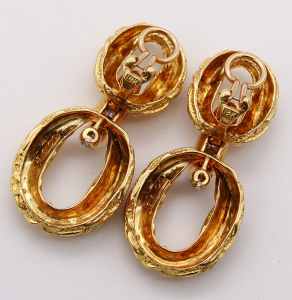 *Tiffany & Co Door 1970 Knocker Earrings in 18 kt Yellow Gold with 1.54 Cts in Diamonds