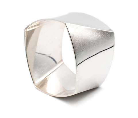 -Tiffany & Co. Frank Gehry Massive Torque Bangle Bracelet In .925 Sterling Silver
